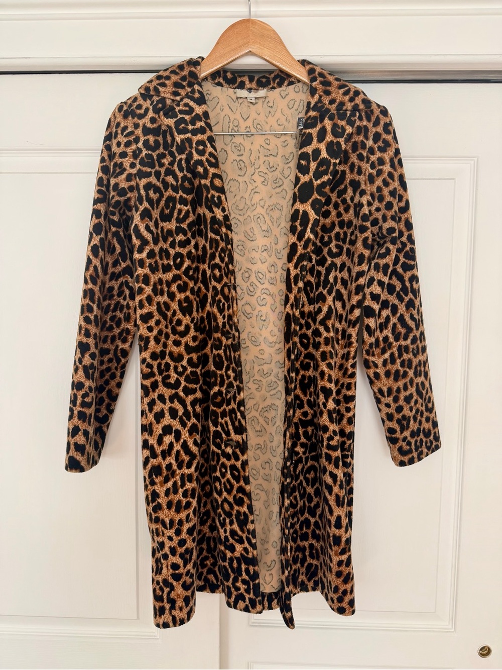 Leopard Print Button-Down Lightweight Trench